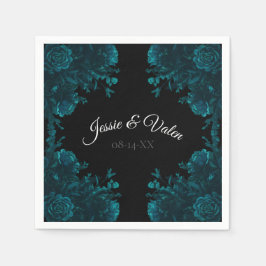 Dunkle Aquamarine Rose Hochzeiten von Napkins Serviette
