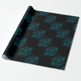 Dunkle Aquamarine Rose Hochzeitszackpapier Geschenkpapier