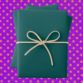 Dunkle Aquamarine Solid-Farbe Geschenkpapier Set