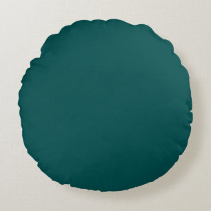 Dunkle Aquamarine Solid-Farbe Rundes Kissen