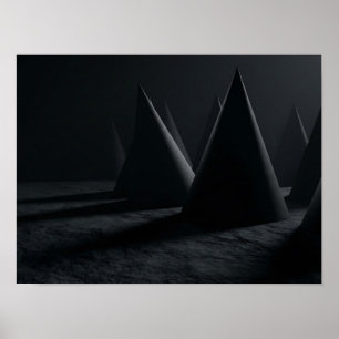 Dunkle aufkommende Kegel Geometrische Minimalistis Poster