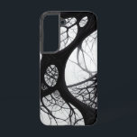Dunkle Bio Roots Abstraktes Musterbeispiel Samsung Galaxy Hülle<br><div class="desc">Machen Sie eine kühne Aussage und schützen Sie Ihr Telefon mit diesem strapazierten, glänzenden Gehäuse mit einem faszinierenden abstrakten Design. Das Kunstwerk präsentiert ein faszinierendes Netzwerk aus dunklen, miteinander verflochtenen Bio Strukturen, wie Wurzeln oder Äste, Set vor einem kontrastierenden hellen Hintergrund. Dieses komplexe Muster ruft ein Gefühl von Rätsel und...</div>