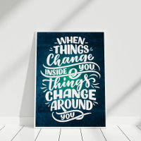 Dunkle blaue Inspiration Zitat Typografie Wall Art