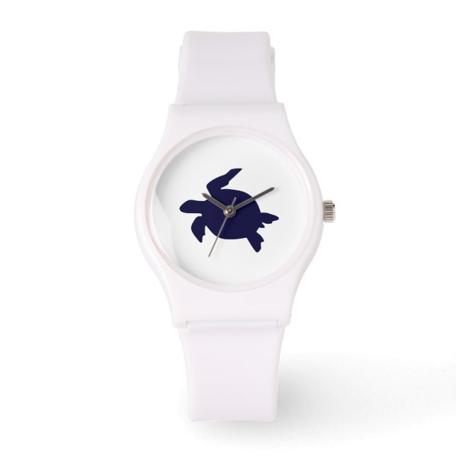 Dunkle Blaue Meeresschildkröte Armbanduhr (Vorderseite)