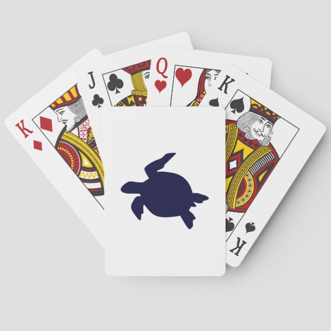 Dunkle Blaue Meeresschildkröte Spielkarten (Rückseite)
