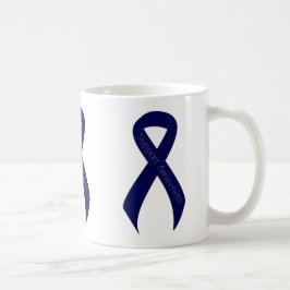 Dunkle blaue Schleife Unterstützung Bewusstsein Kaffeetasse