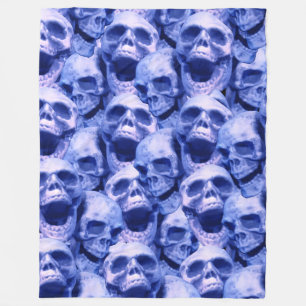 Dunkle blaue Skulls Fleecedecke