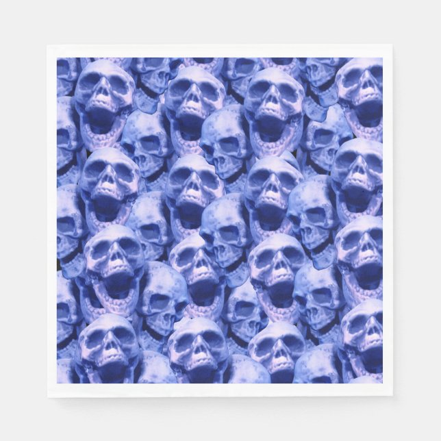 Dunkle blaue Skulls Serviette (Vorderseite)