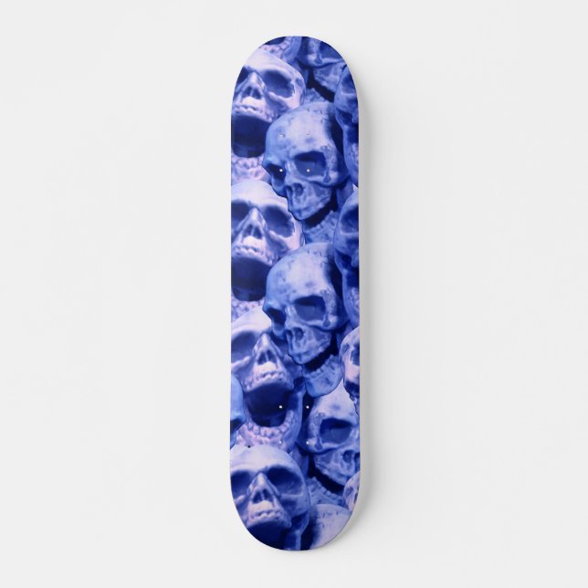 Dunkle blaue Skulls Skateboard (Vorne)