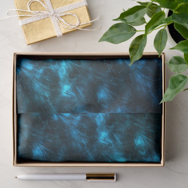 Dunkle blaue Waves Seidenpapier (Geschenk)
