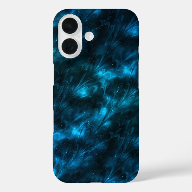 Dunkle blaue Welle iPhone 16 Hülle (Rückseite)