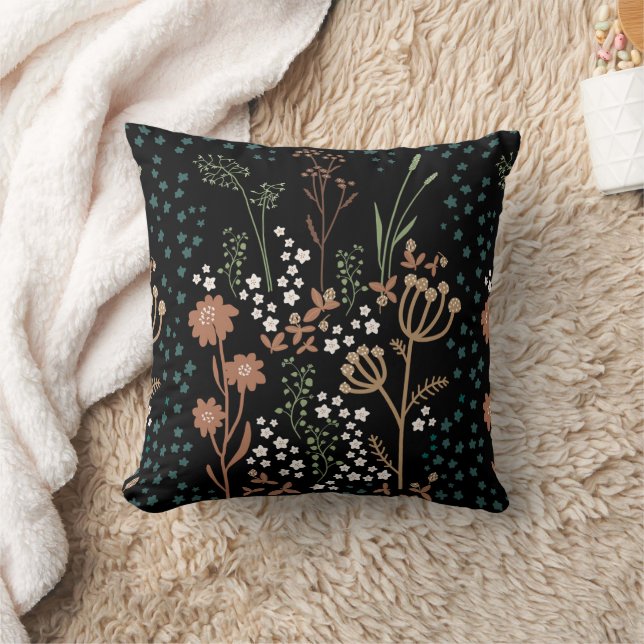 Dunkle Blume Kissen (Decke)