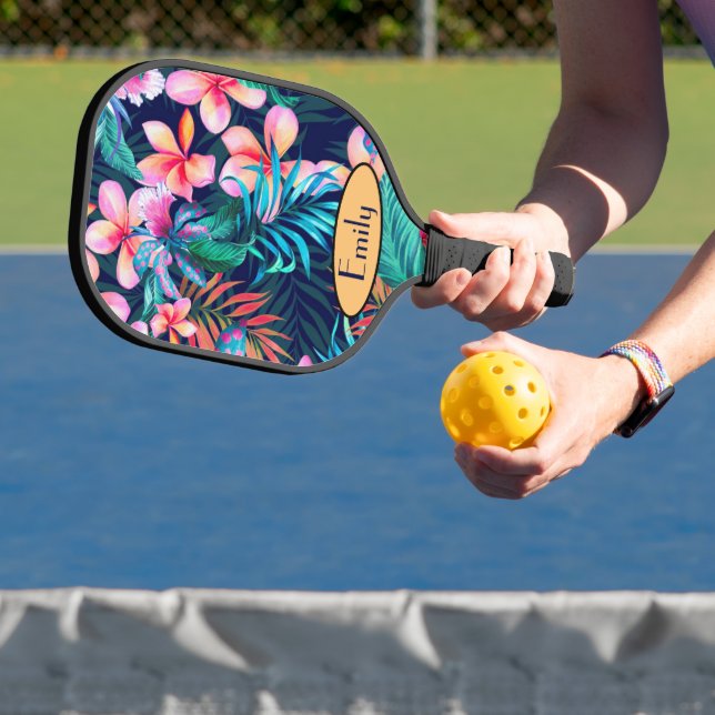 Dunkle Blume Personalisiert Pickleball Schläger (InSitu)