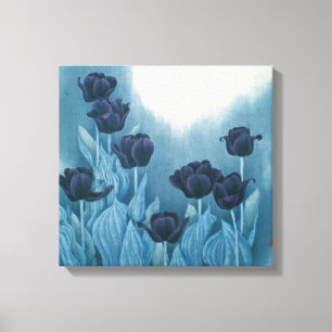 Dunkle Blumen Leinwanddruck