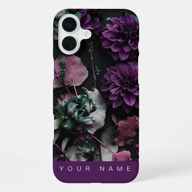 Dunkle Blüte Purpur iPhone 16 Plus Hülle (Rückseite)
