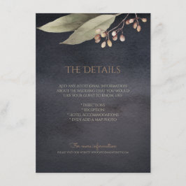 Dunkle botanische Vegetation Vintage rustikale Det Begleitkarte