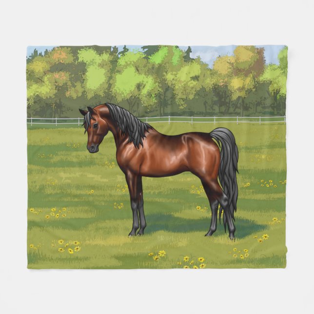 Dunkle Bucht Ägyptisches Arabianisches Pferd in So Fleecedecke (Vorderseite (Horizontal))