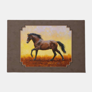 Dunkle Bucht Running Horse Taupe Fußmatte