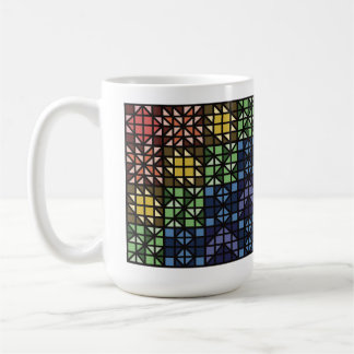 Dunkle Bunte Quilt-Blöcke Kaffeetasse