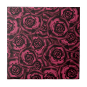 Dunkle Burgund-Rose. Fliese