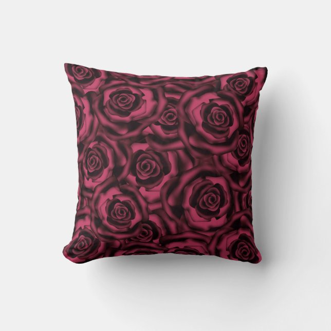 Dunkle Burgund-Rose. Kissen (Vorderseite)