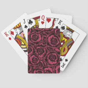 Dunkle Burgund-Rose. Spielkarten