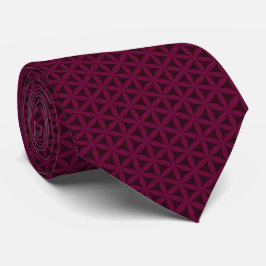 Dunkle Burgund Rote Blume des Lebensmusters Krawatte