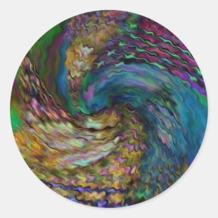 Dunkle Curly-Farbkleber Runder Aufkleber