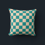 Dunkle Cyan- und Soft Peach-Karton Kissen<br><div class="desc">Dunkle Cyan- und Soft Peach-Karton</div>