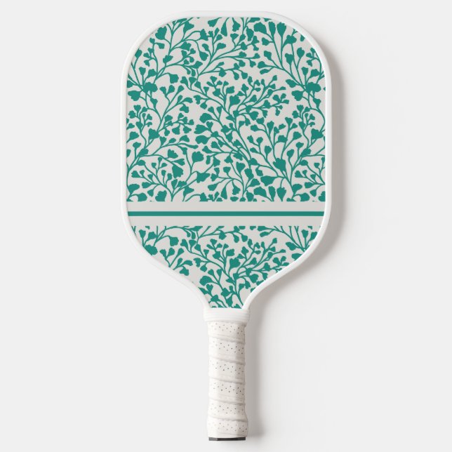Dunkle Cyan Vines Pickleball Schläger (Vorderseite)