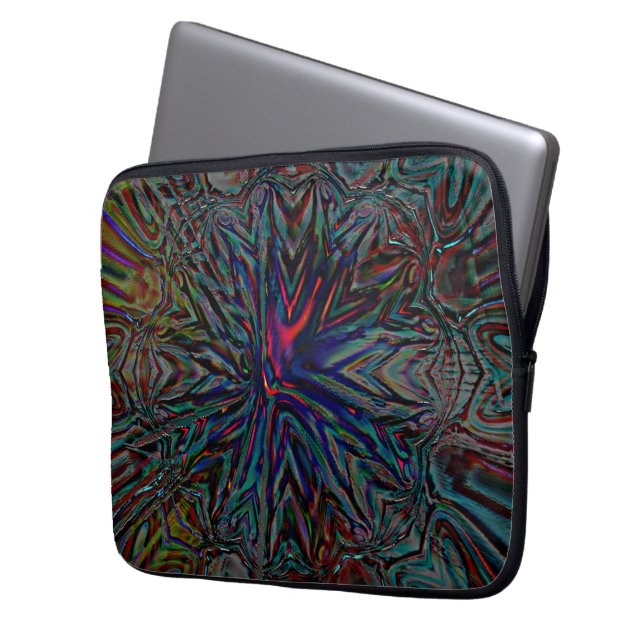 Dunkle digitale rostig und rustikal geprägte Marki Laptopschutzhülle (Vorderseite Links)