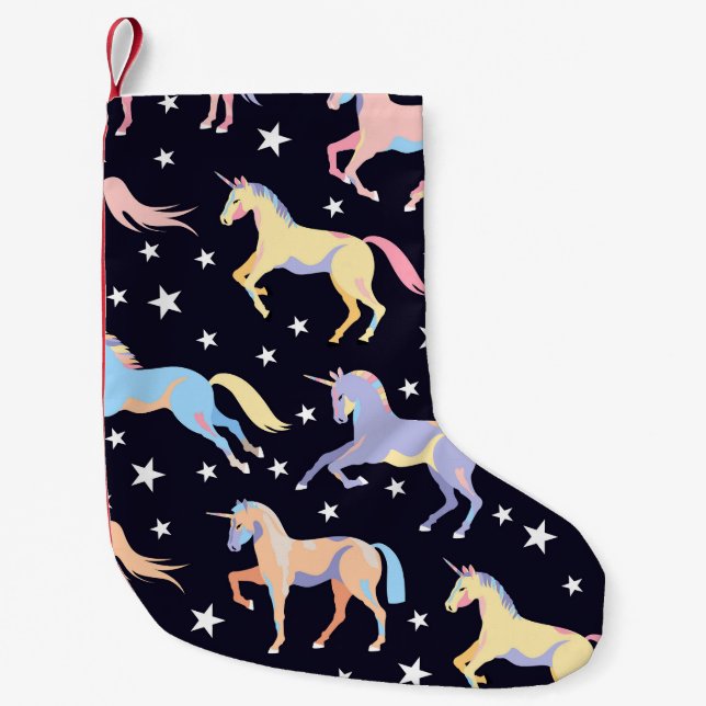 Dunkle Einhornfantasie: Magisch Nahtlos. Kleiner Weihnachtsstrumpf (Vorderseite)