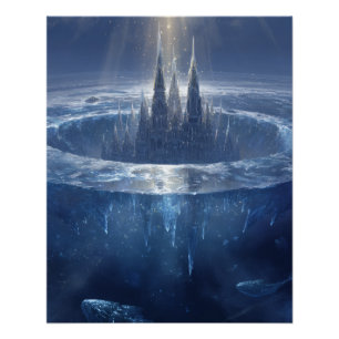 Dunkle Eisspitze im gefrorenen Halomeer Poster