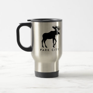 Dunkle Elch-Reise-Tasse - Park- Cityandenken Reisebecher