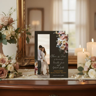 Dunkle elegante Boho-Hochzeitseinladung | Luxuriös Einladung