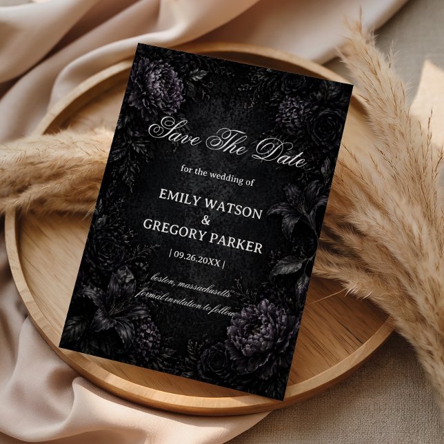 Dunkle elegante florale Gotik Save The Date (Von Creator hochgeladen)