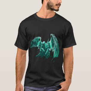 Dunkle Engelsflügel Grüne Glow Gothic-Ästhetik Str T-Shirt