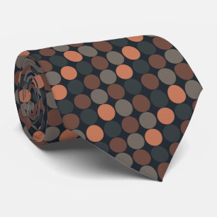 Dunkle Erde Geometrisches Kreis-Punkte-Design  Krawatte