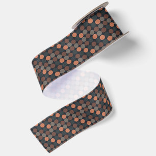 Dunkle Erde Geometrisches Kreis-Punkte-Design Satinband
