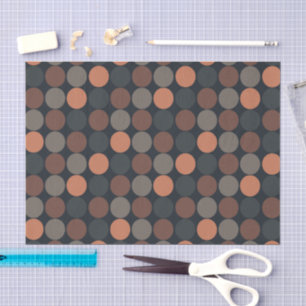 Dunkle Erde Geometrisches Kreis-Punkte-Design Seidenpapier