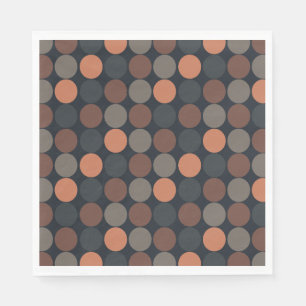 Dunkle Erde Geometrisches Kreis-Punkte-Design Serviette