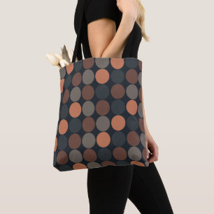Dunkle Erde Geometrisches Kreis-Punkte-Design Tasche