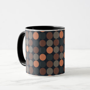 Dunkle Erde Geometrisches Kreis-Punkte-Design Tasse