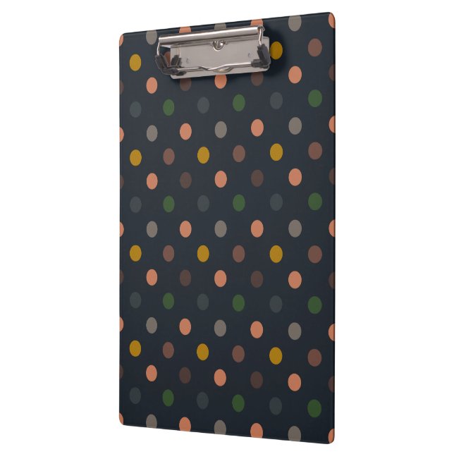 Dunkle Erde Ton Wald Polka Punkte Design Klemmbrett (Links)