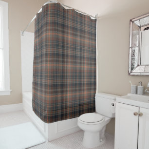 Dunkle Erde Wald Plaid Tartan   Duschvorhang