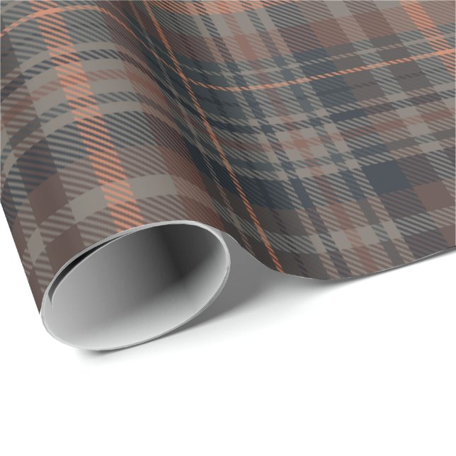 Dunkle Erde Wald Plaid Tartan   Geschenkpapier (Rolleneckpunkt)