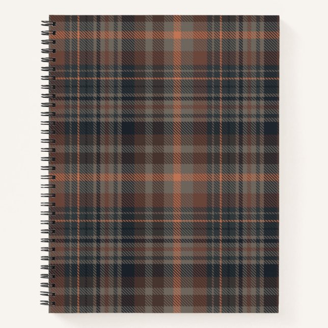 Dunkle Erde Wald Plaid Tartan   Notizbuch (Vorderseite)