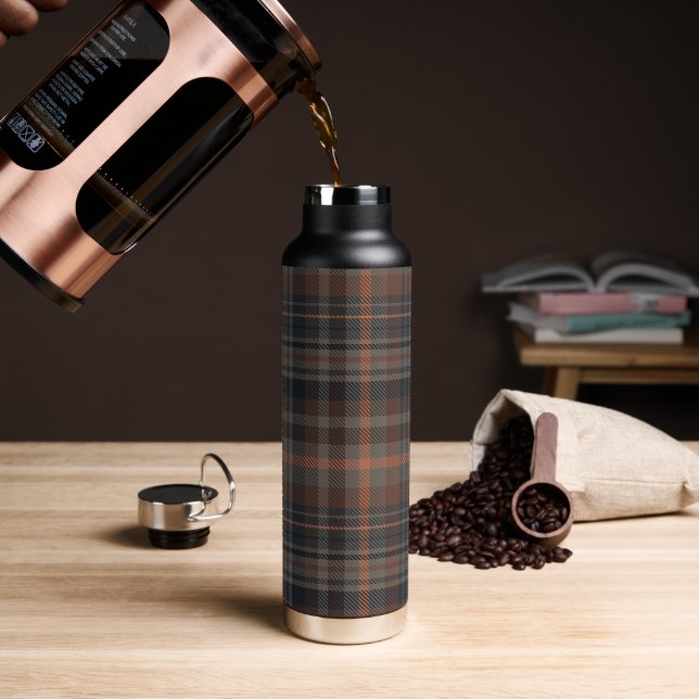 Dunkle Erde Wald Plaid Tartan   Trinkflasche (Kaffee)