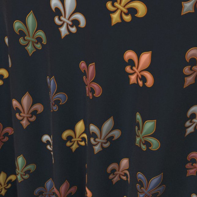 Dunkle Erde Waldlandschaft Fleur-de-lis Design  Stoff (Von Creator hochgeladen)