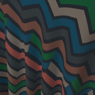 Dunkle Erde Waldlandschaft Zickzack-Chevron Stoff